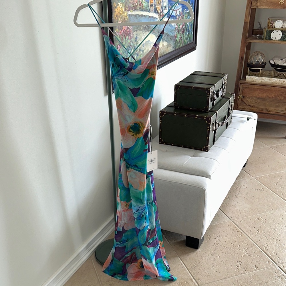 NEW NWT Hello Molly Every Flower Mesh Midi Dress Print - Picture 8 of 10